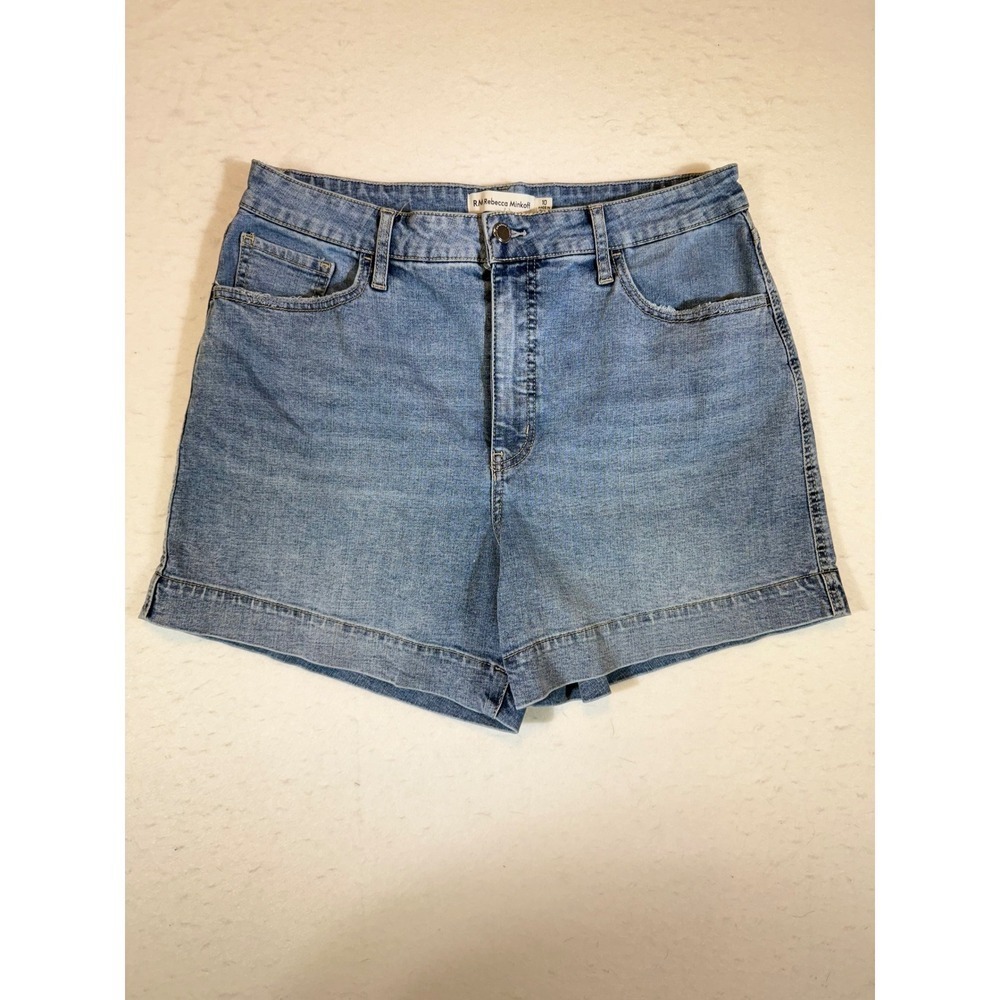 RM Rebecca Minkoff Denim Shorts High Rise Cuffed Light Wash Women's Size 10